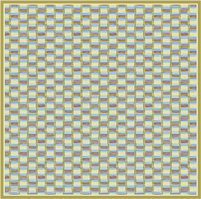 Yeşil Geometrik Desen %100 Twill İpek Eşarp 4302-52