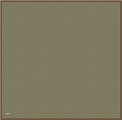 Yeşil Monogram Desen %100 Twill İpek Eşarp 4418-52