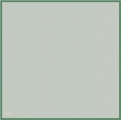 Yeşil Monogram Desen %100 Twill İpek Eşarp 4321-85