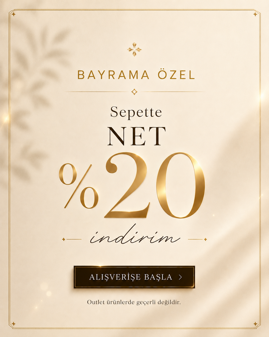 Bayrama Özel Sepette Net %20 İndirim