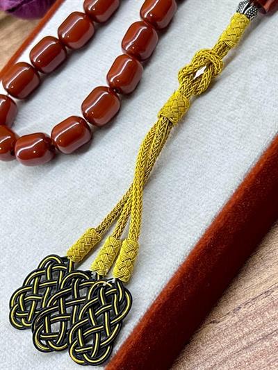 Osmanlı Benzetme Sıkma Kehribarı Tesbih Kazaz Püsküllü