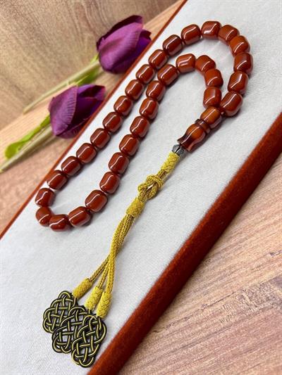 Osmanlı Benzetme Sıkma Kehribarı Tesbih Kazaz Püsküllü