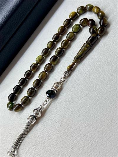 Simli Sıkma Kehribarı Tesbih