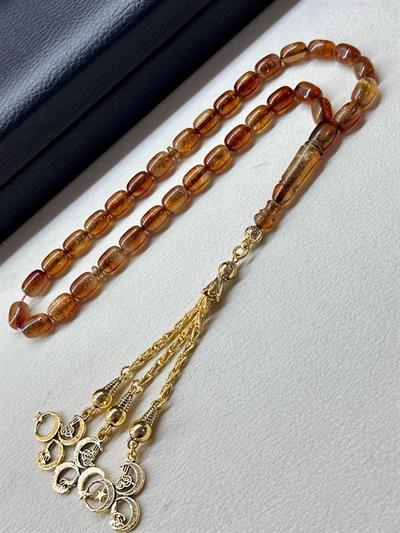 Simli Sıkma Kehribarı Tesbih Özel Dizayn