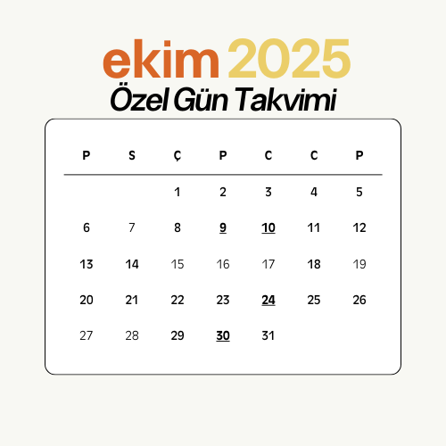 Ekim Ayı Özel Günleri Takvimi