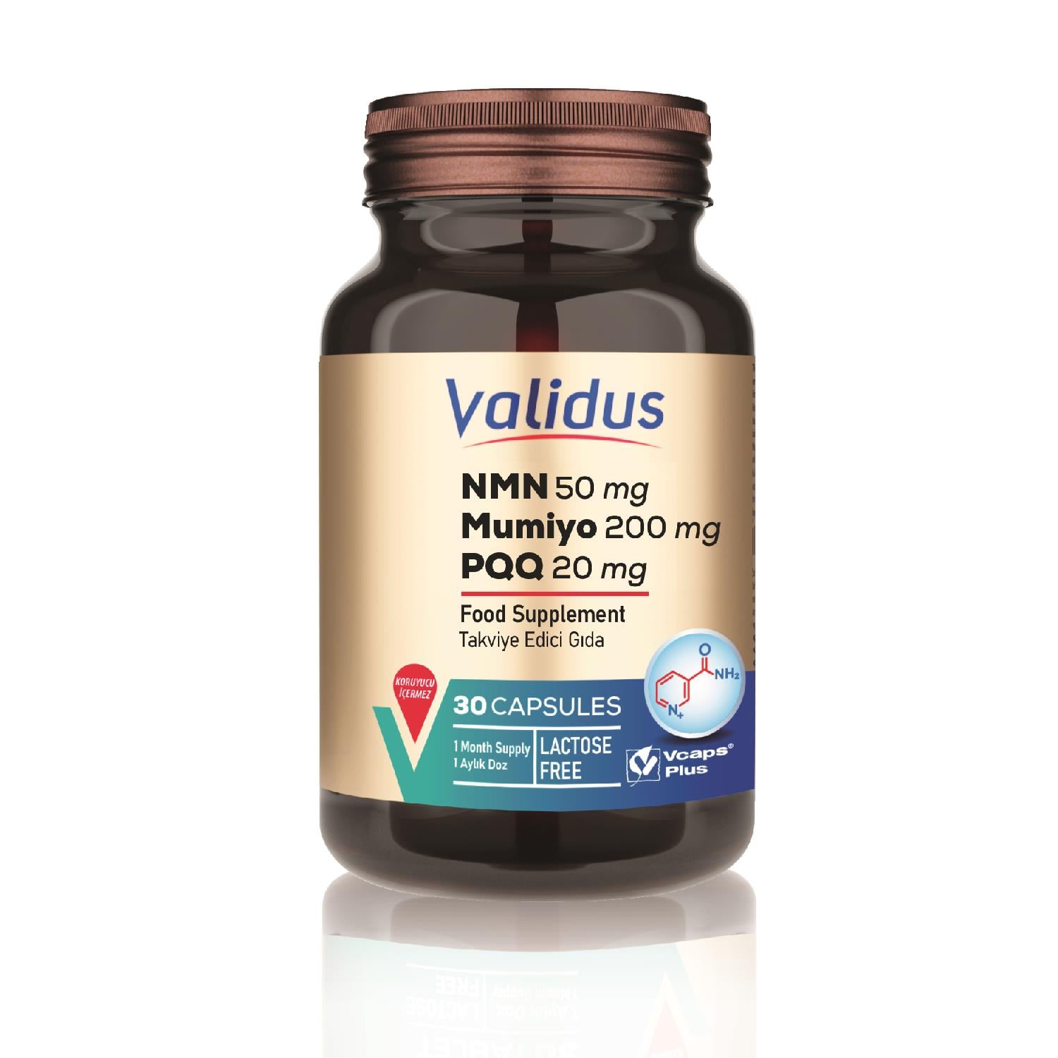 Validus Beta-Nikotinamid Mononükleotid (NMN) İçeren Kapsül Takviye Edici Gıda