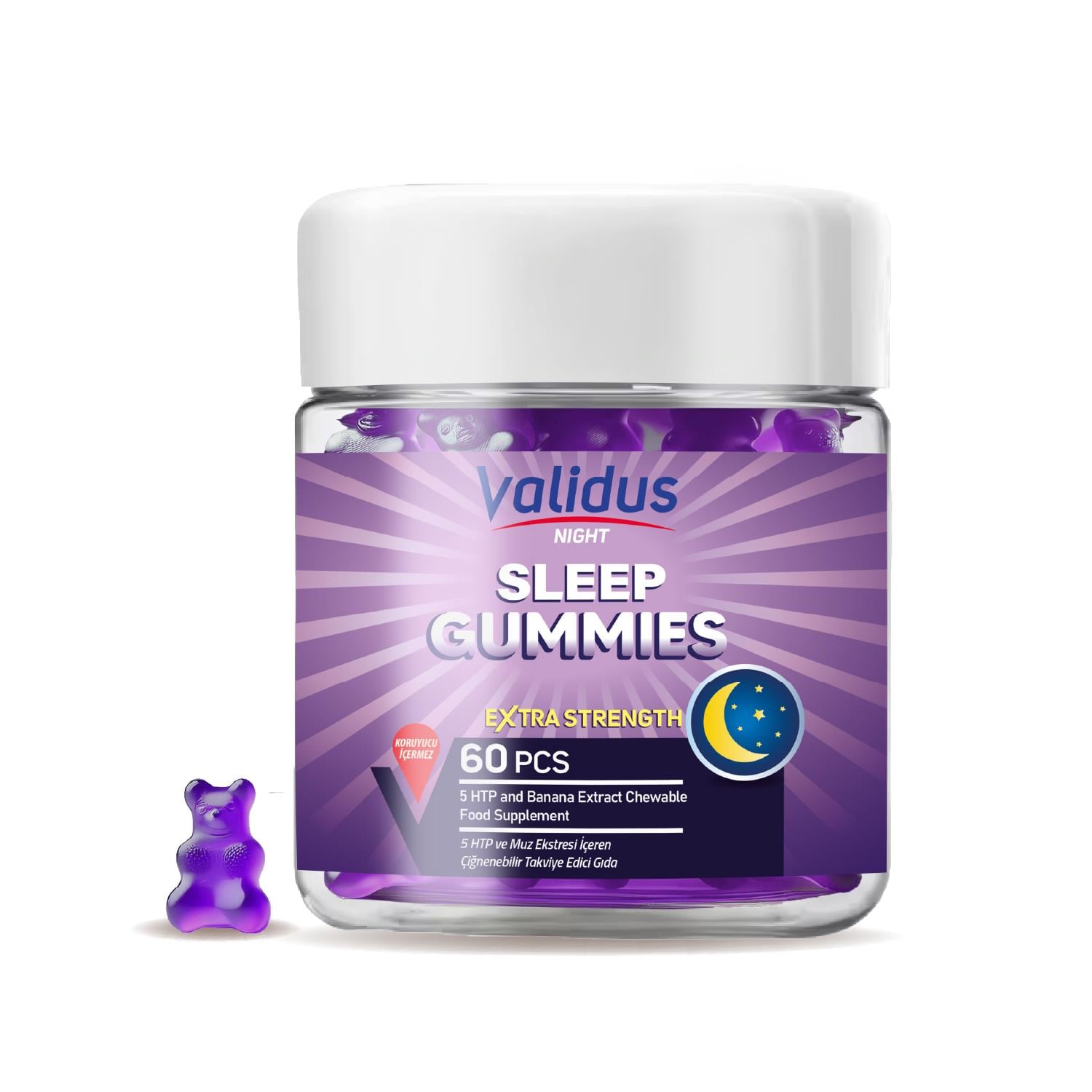 Validus Sleep  Jasmine + Lavander + Melissa + Banana 60 Gummies (Bovine Gelatin)