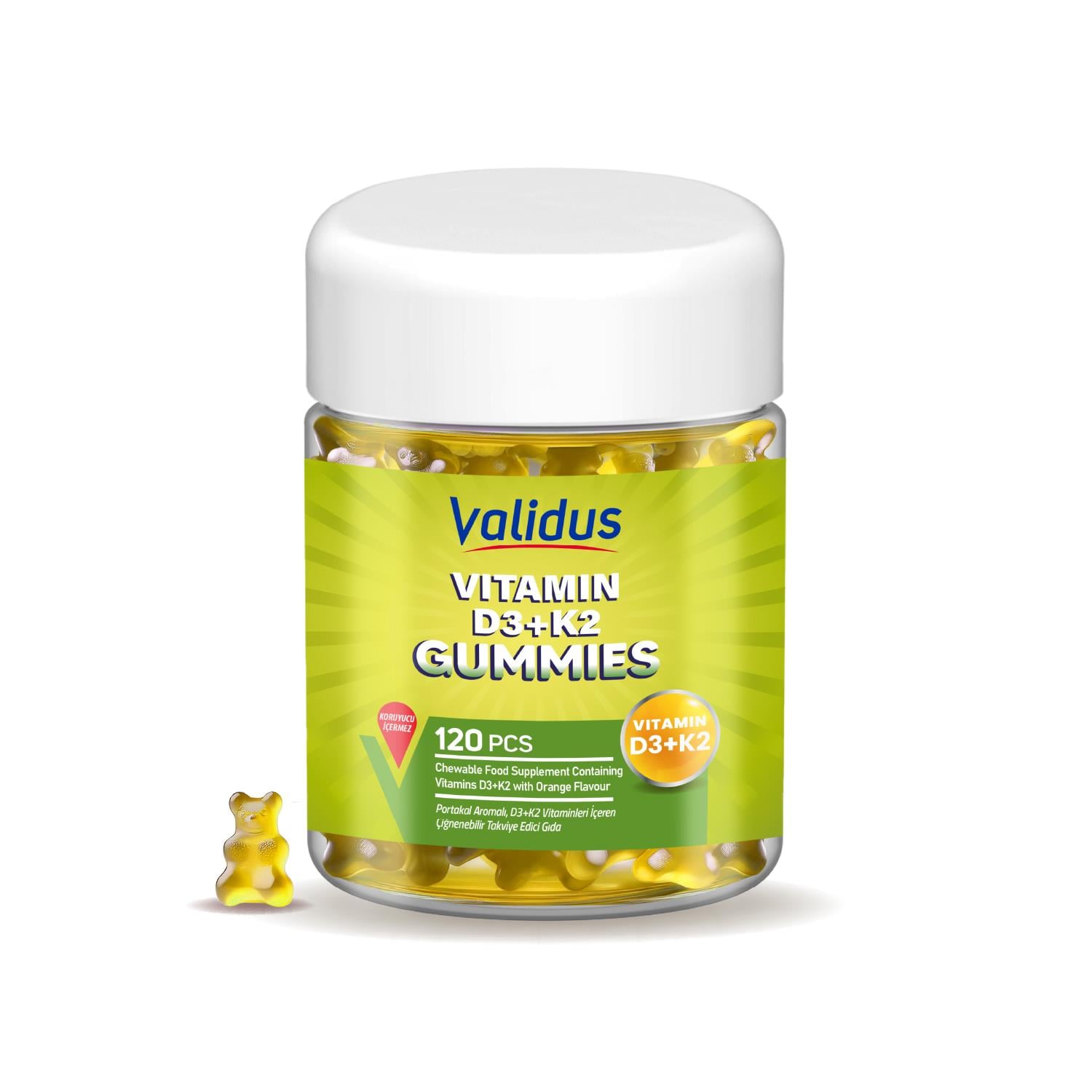 Validus Vitamin D3 1000 IU + K2 120 Gummy