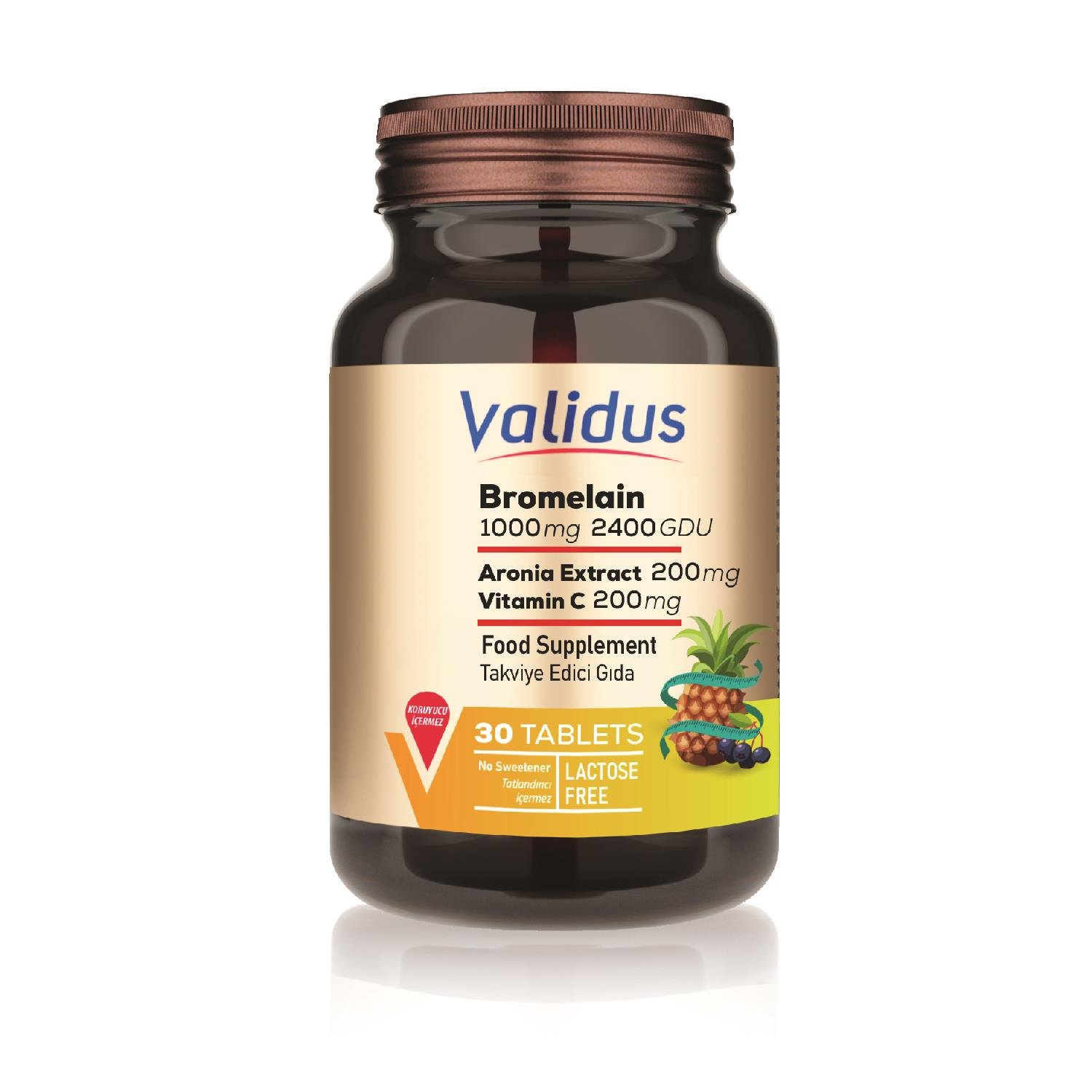 Bromelain 1000 Mg 2400 Gdu + Aronya 30 Tablet