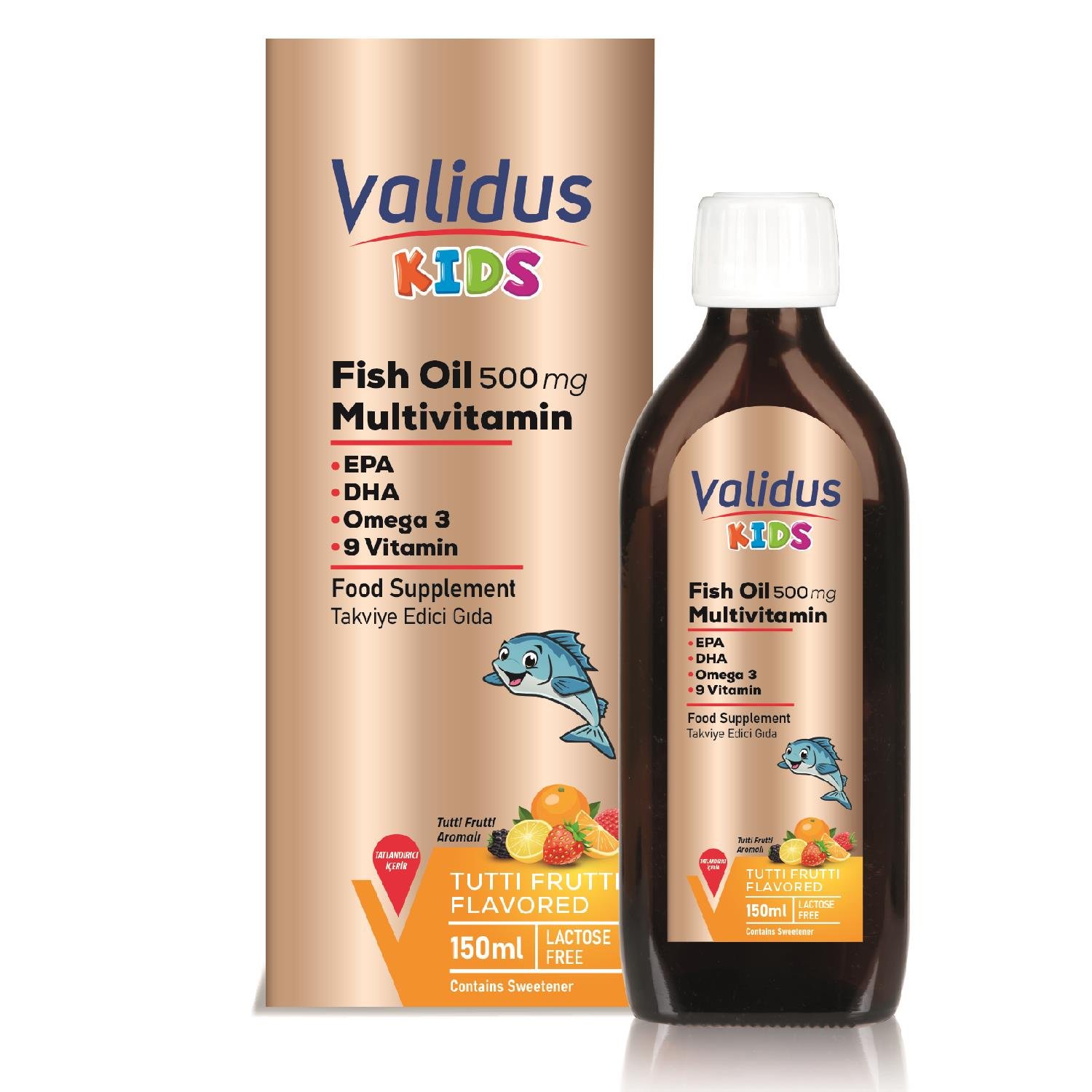 Kids Fish Oil Multivitamin Tutti Frutti Aromalı Şurup