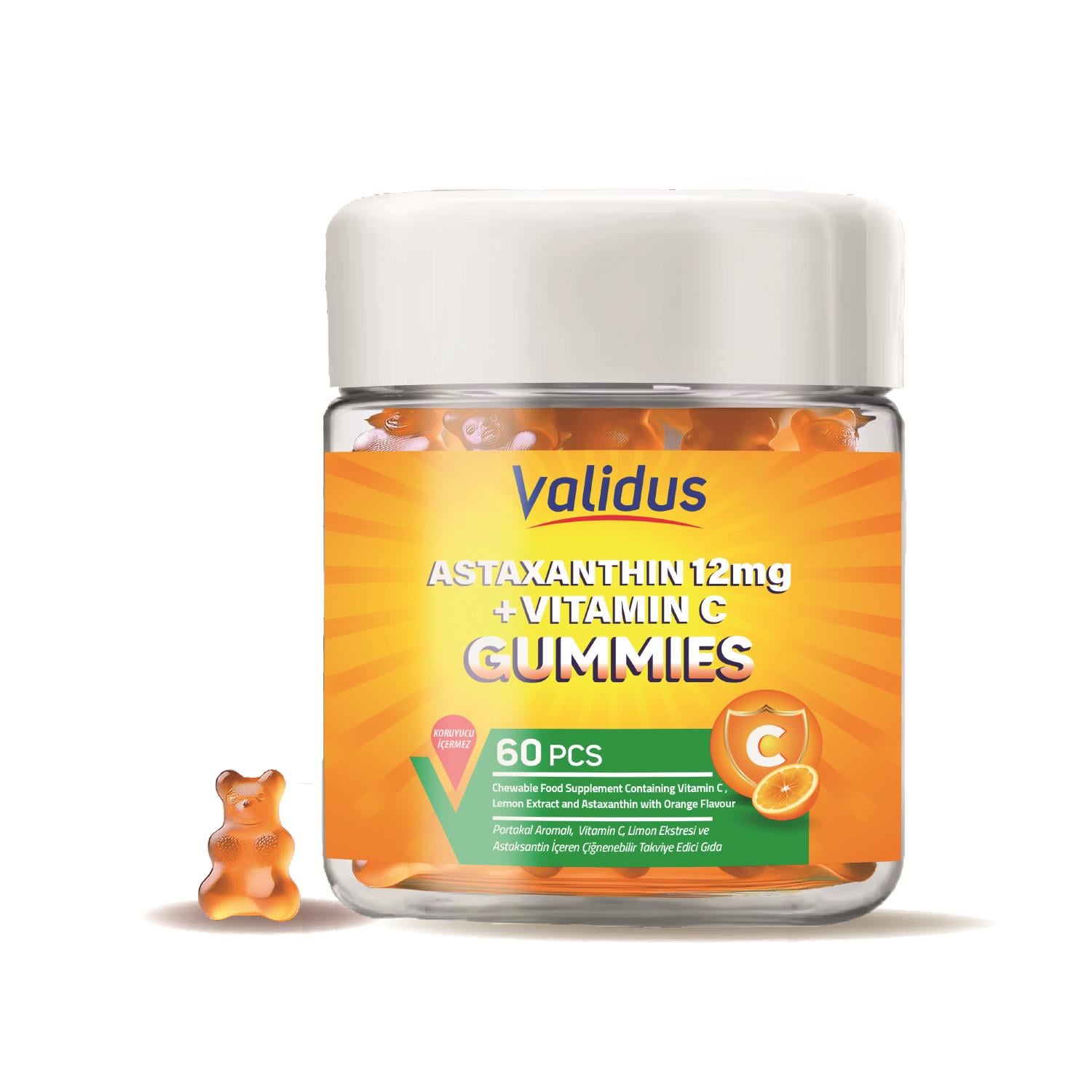 Vali̇dus  Astaxanthin 12 Mg + Vi̇tami̇n C Gummies