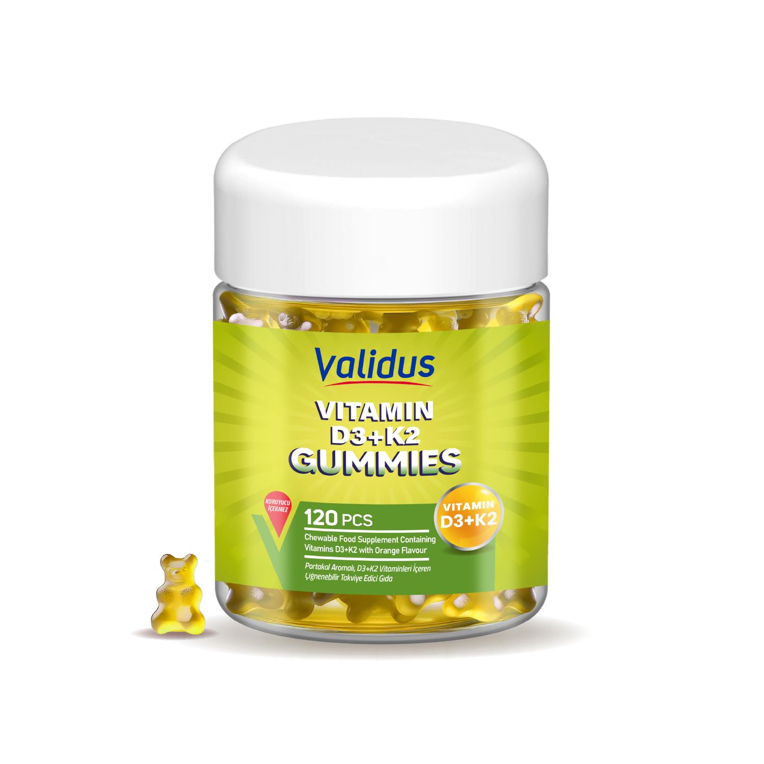 Validus Vitamin D3 1000 IU + K2 120 Gummy