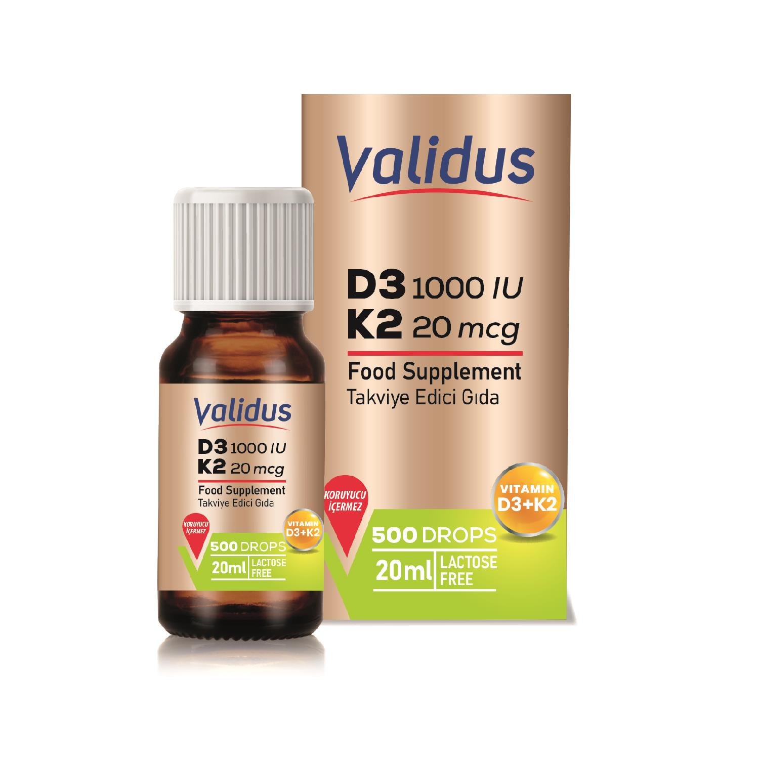 Validus Vitamin D3 + Vitamin K2 Drops 20 ml