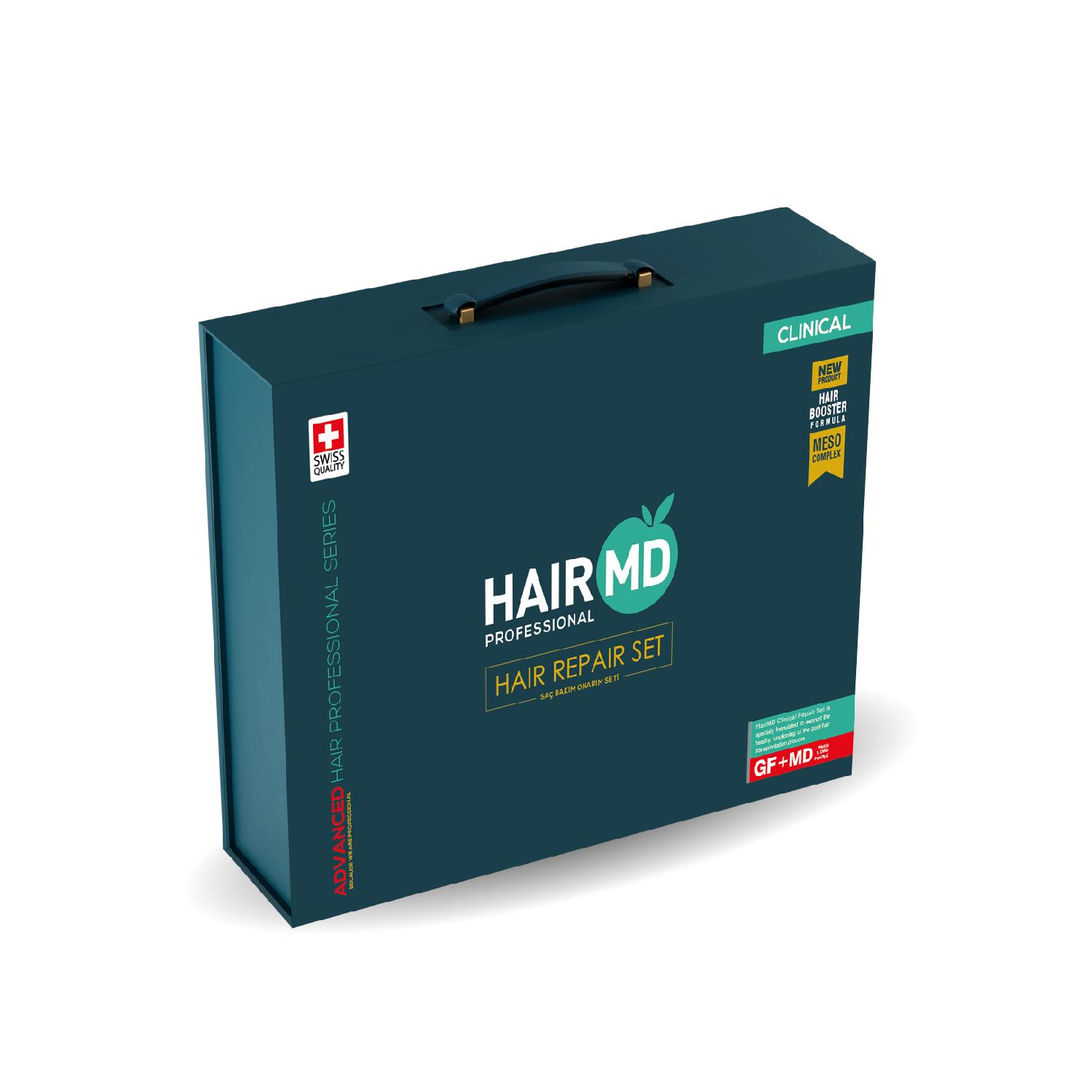 Hairmd Clinical Advanced Hair Repair Set 4 Months Use Bond Bag (4 Shampoo 100 Ml  + 3 Serum 60 ml + 3 Tablet + 5 Flakon Meso Serum  + Dermaroller Set )