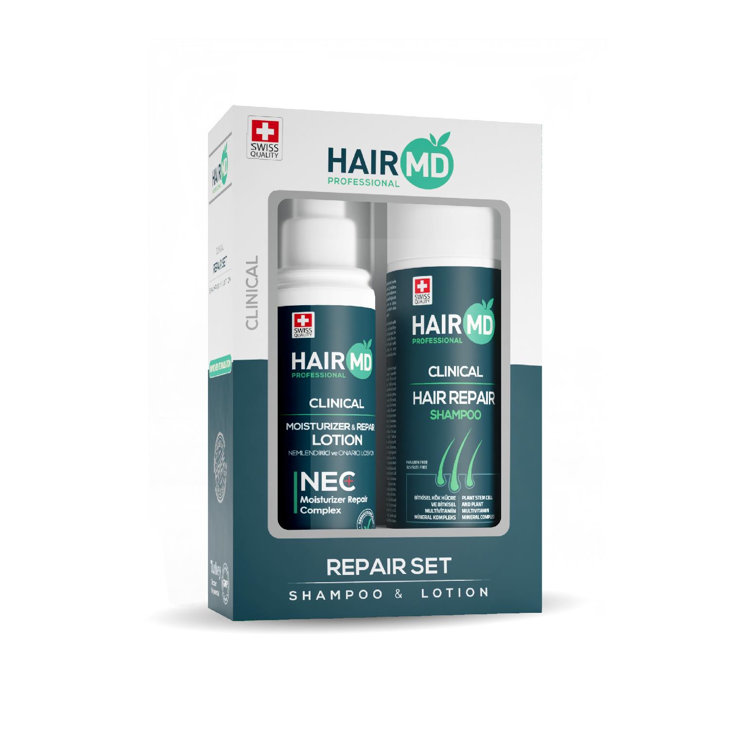 Hairmd Clinical Hair Repair Set ( 250 Ml Shampoo + 125 Ml Nec Lotion )