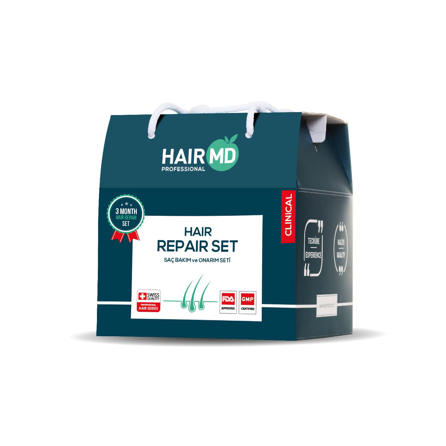 Hairmd Clinical Hair Repair Set 3 Months Use (3 Shampoo 250 Ml  +  3 Serum + 3 Tablet)