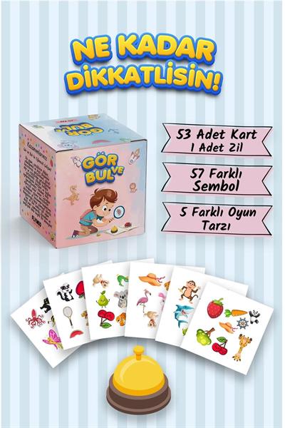 Gör ve Bul Dikkat ve Zeka Çocuk Aile Kutu Oyunu-Findit!-Ne Kadar Dikkatlisin?-Duyusal Eğlenceli Grup