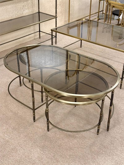  Metal Camlı Sehpa Takımı