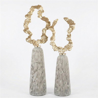 Döküm Başlıklı İkili Yer Dekoru Seti