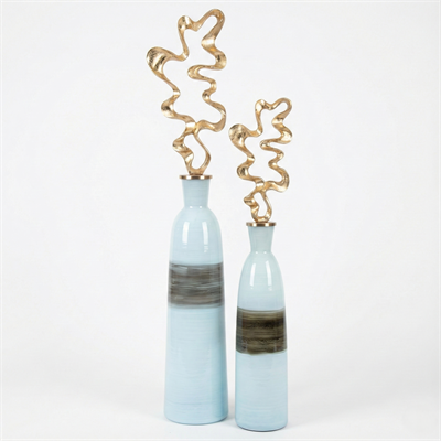 Beyaz 2li Dekoratif Yer Vazosu