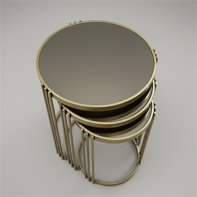 3lü Yuvarlak  Zigon Sehpa Takımı