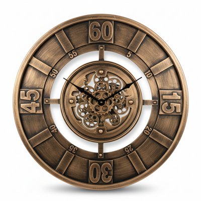 Antik Bronz Duvar Saati 