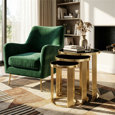 Arte Gold Zigon Sehpa Seti