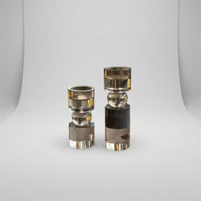 Cam Metal Şamdan Seti