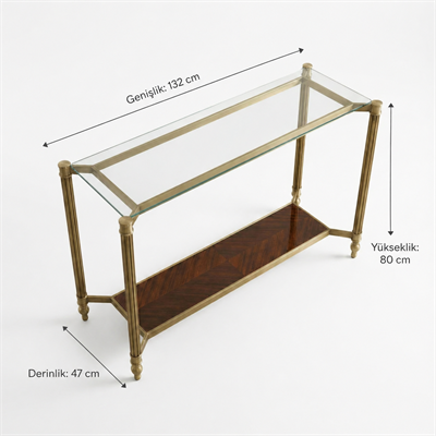 Cam ve Ahşap Detaylı Dresuar
