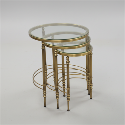 Cam Zigon Sehpa Takımı