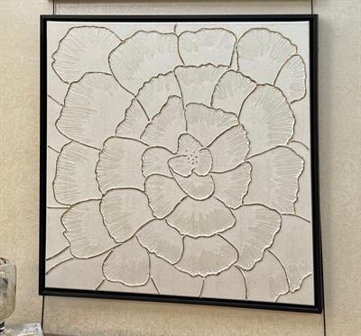 Çerçeveli Kabartma Çiçek Tablo