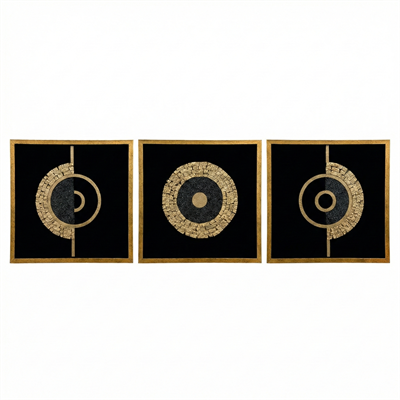 Dekoratif 3lü Cam Baskı Tablo 