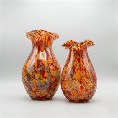 Desenli Dalgalı Cam Vazo Seti