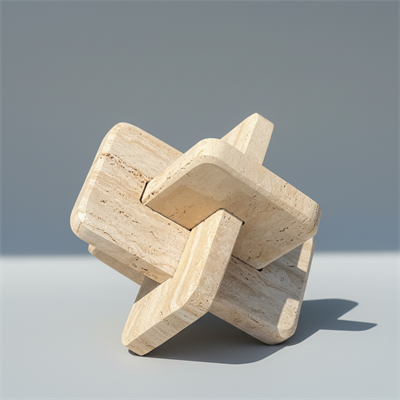 Traverten Geometrik Knot Dekoratif Obje