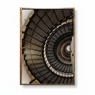 Modern Spiral Merdiven Cam Tablo