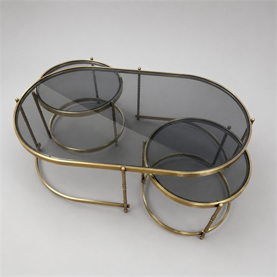 Eskitme Gold Orta Sehpa Seti