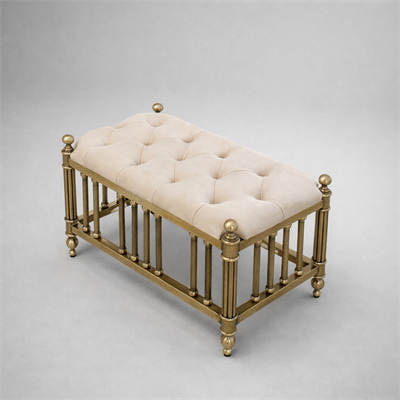 Eskitme Metal Kapitöneli Bench