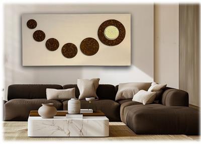 Üç Boyutlu Kabartmalı Dairesel Tablo 70x140