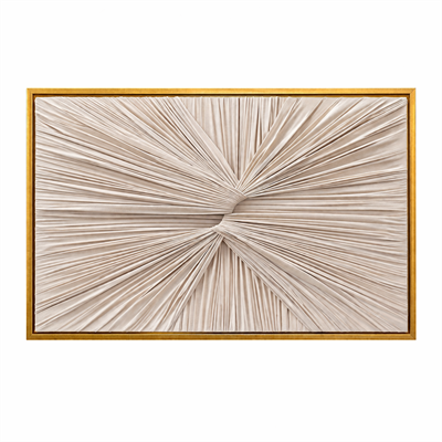 Gold Çerçeveli Kumaş Dokulu Tablo (105x105 cm)