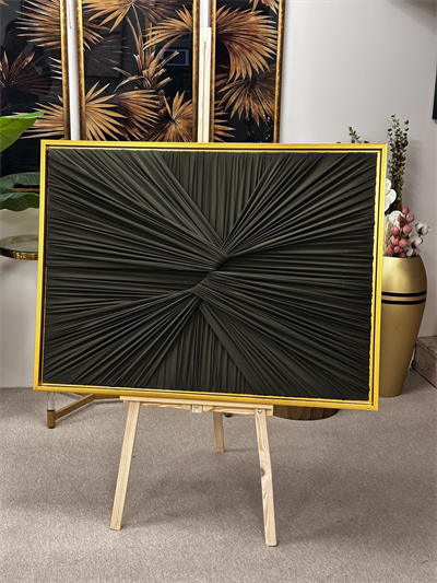 Gold Çerçeveli Kumaş Dokulu Tablo (115x85 cm)