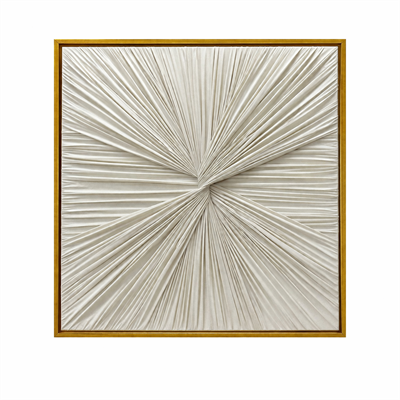 Gold Çerçeveli Kumaş Tablo (105x105 cm )