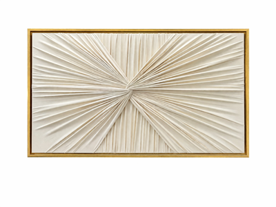 Gold Çerçeveli Pileli Tablo (145x77 cm)