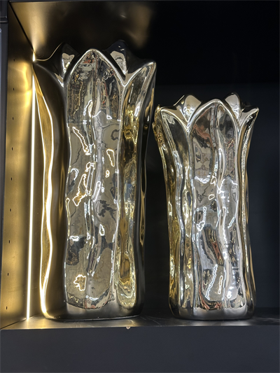 Gold Krom Dekoratif Vazo Seti