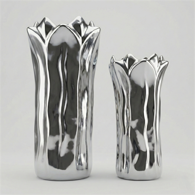 Gold Krom Dekoratif Vazo Seti