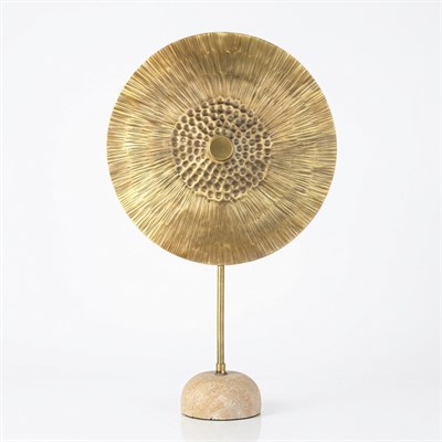 Gold Metal Yuvarlak Biblo