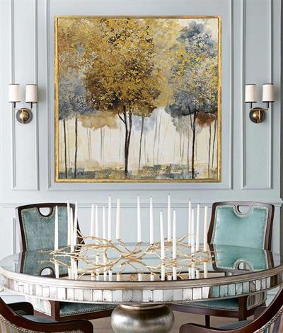 Sanat Modern Ağaç Dokulu Gold Vurgulu Tablo