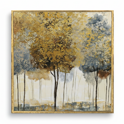 Sanat Modern Ağaç Dokulu Gold Vurgulu Tablo