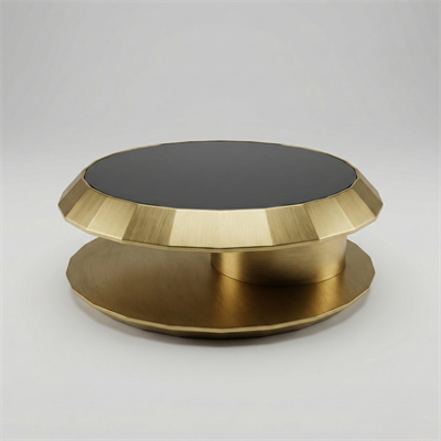 Gold Yuvarlak Metal Orta Sehpa