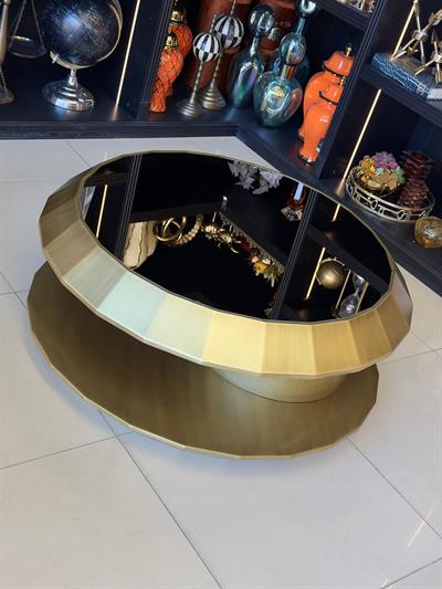 Gold Yuvarlak Metal Orta Sehpa