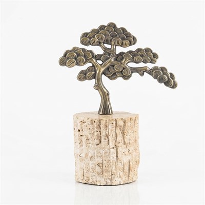 Gümüş Metal Bonsai Ağaç Biblo